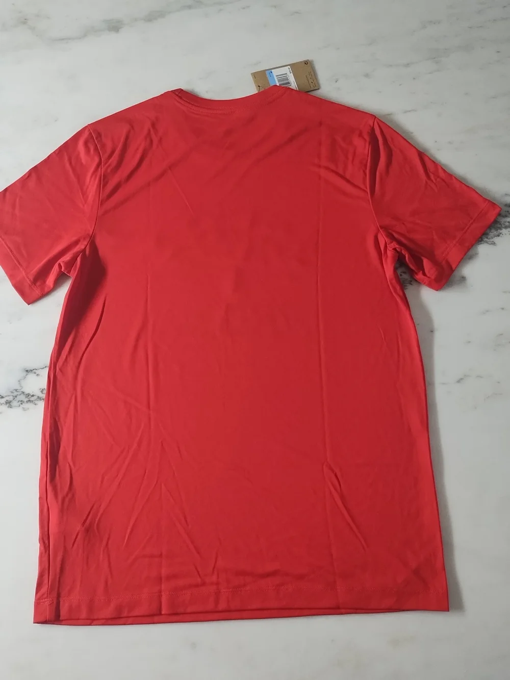Nike Red Athletic Dri-FIT Crew Tee with Black Swoosh
